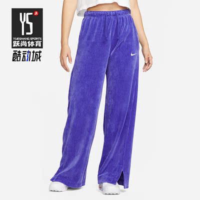 耐克女子直筒灯芯绒阔腿裤