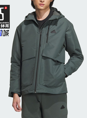 Adidas/阿迪达斯正品新款男士加绒保暖梭织连帽外套IT3952