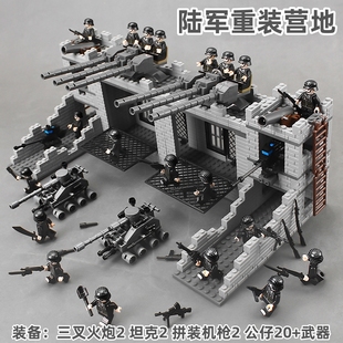 2025积木军事基地套装全新士兵玩具军事基地拼装牢房积木士兵乐园