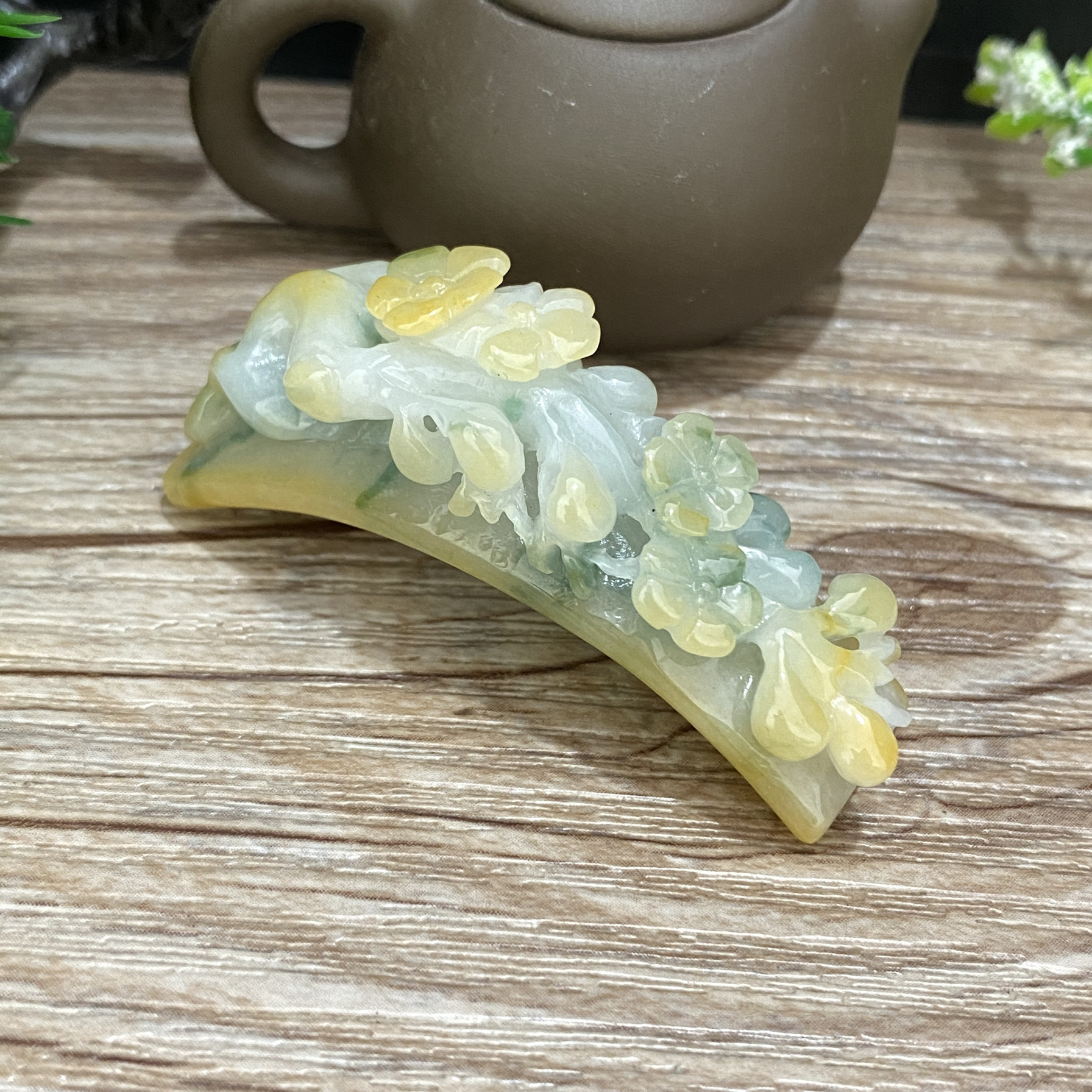 老坑翡翠吊坠a货飘花梅花手牌挂件立体腕牌带证书天然缅甸玉坠子