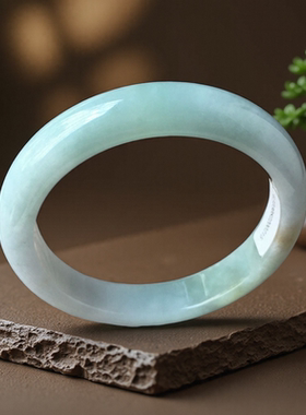 老坑a货翡翠手镯57mm冰种油青绿色带证书正品天然缅甸玉镯子0215