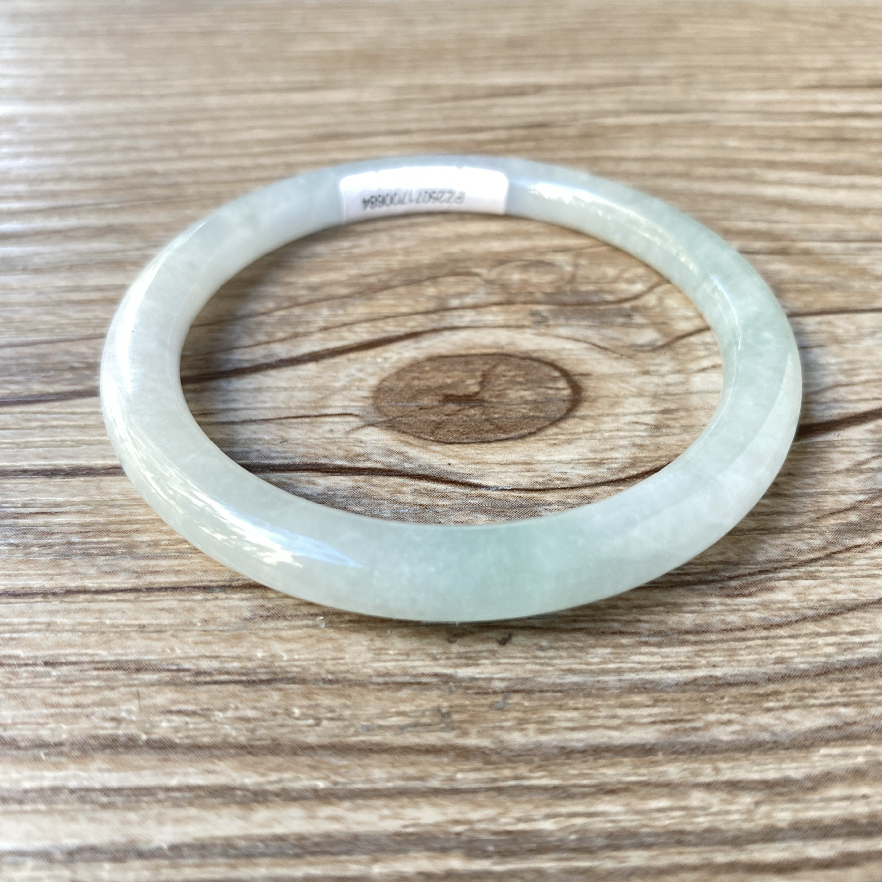 老坑a货翡翠手镯53mm冰糯种圆条叮当镯带证书天然缅甸玉镯子00684