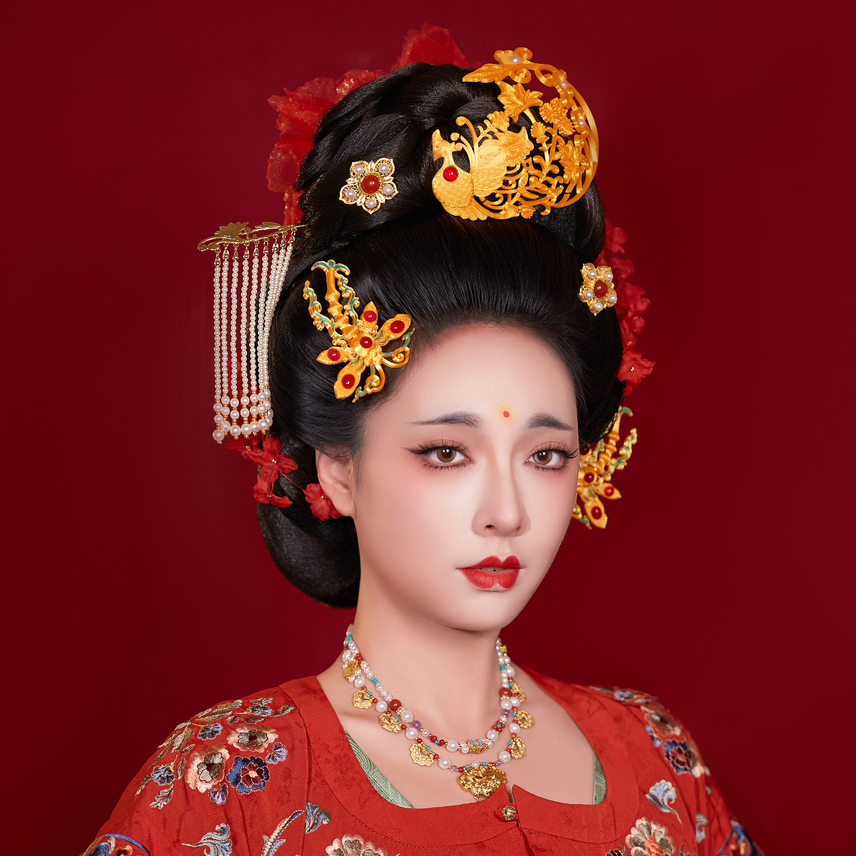 时春居汉服配饰头饰发饰发簪蜻蜓发钗唐国色芳华