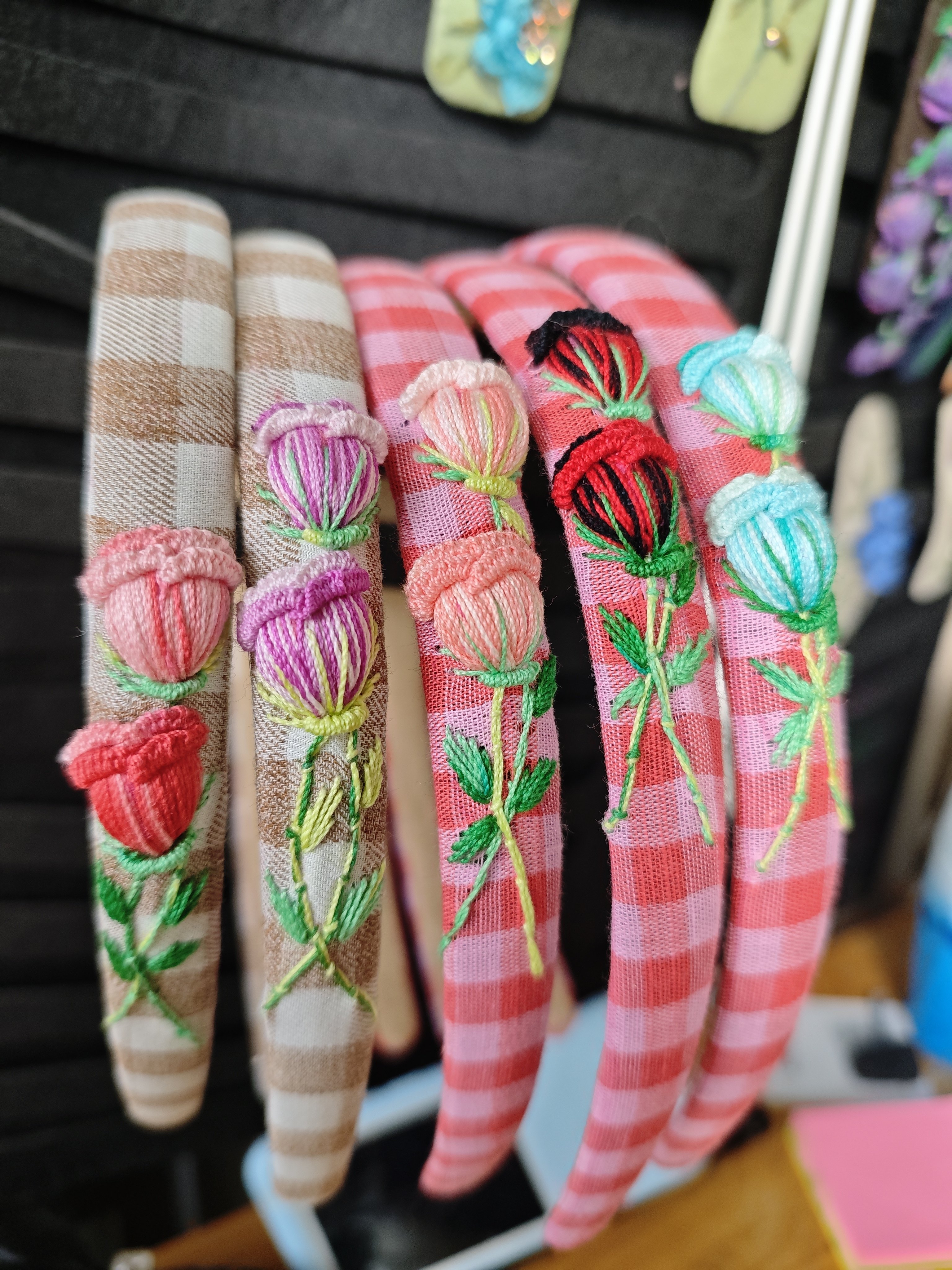 原创设计纯手工刺绣发箍成品两朵玫瑰小花小众高级立体发饰饰品
