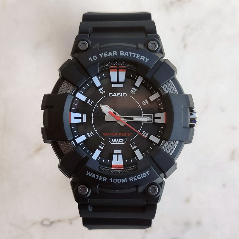 卡西欧手表男CASIO MW-610H-1A 时尚防水夜光情侣送礼黑色指针表
