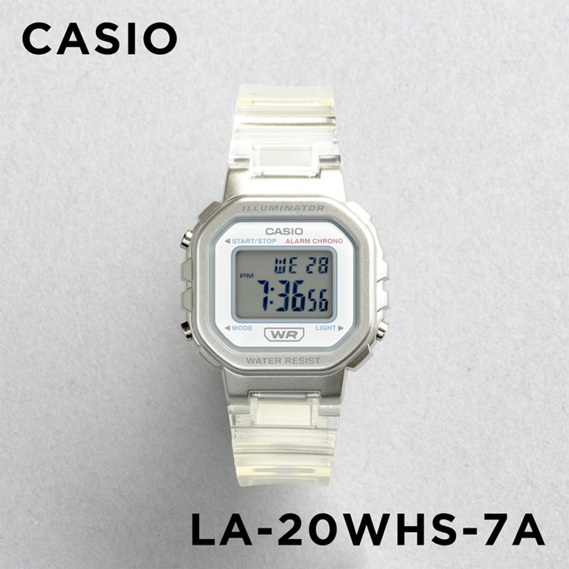 卡西欧手表女CASIO LA-20WHS-7A 果冻小方表学生防水数显电子表