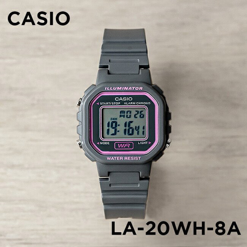 卡西欧手表女CASIO LA-20WH-8A黑色小方表学生防水数显电子表-封面