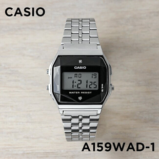 钢带防水电子手表 1复古方块七年电力带钻面 A159WAD 卡西欧CASIO