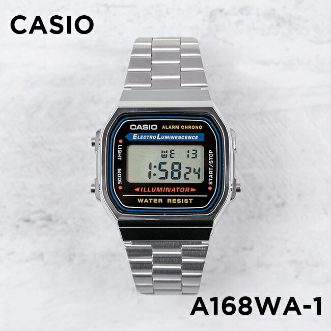 卡西欧CASIO A168WA-1 复古方块七年电力带闹钟秒表防水电子手表 手表 日韩腕表 原图主图