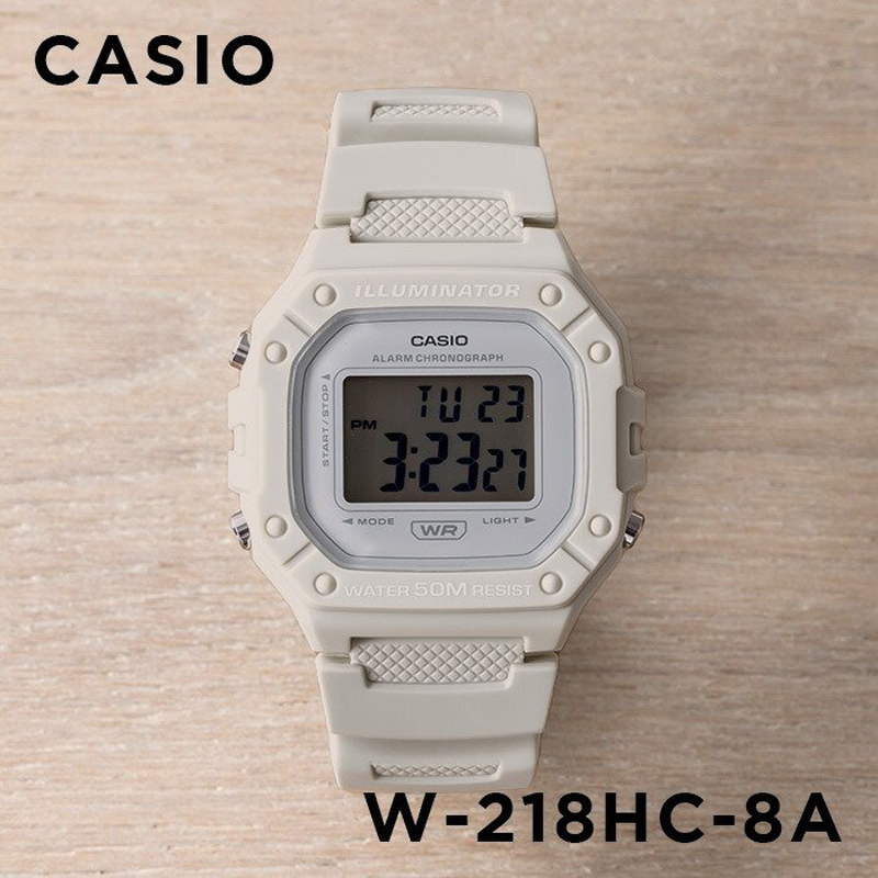 卡西欧手表CASIO W-218HC-8A简约运动款学生防水小方块中性电子表-封面