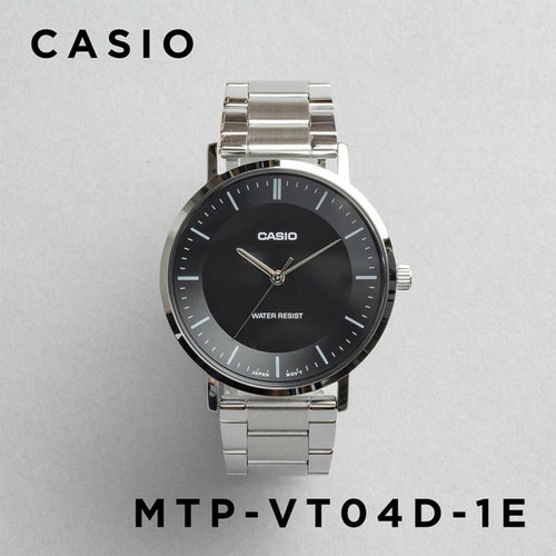 卡西欧手表CASIO MTP-VT04D-1E 新款商务休闲钢带男士石英手表
