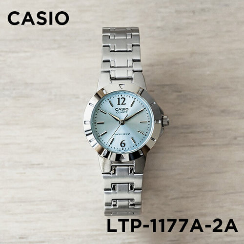 卡西欧手表女Casio LTP-1177A-2A兰色钢带简约轻巧石英女士手表