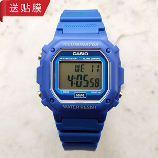 卡西欧手表CASIO F108WH-2A 男女复古防水经典方块兰色中性电子表