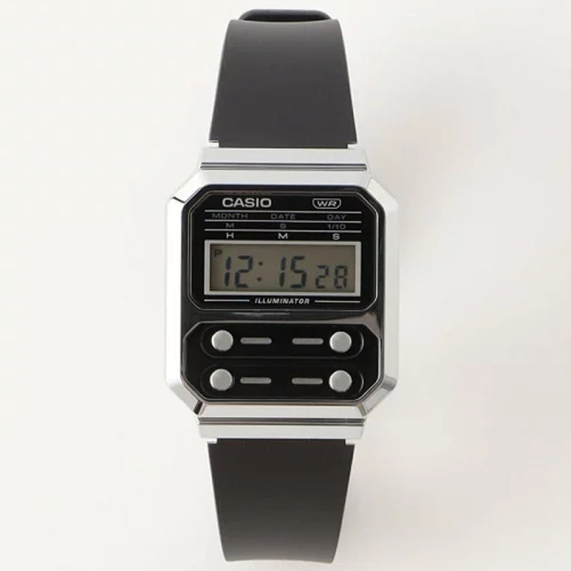 卡西欧手表casio a100wef-1a 复古潮流百搭运动小方块黑色电子表