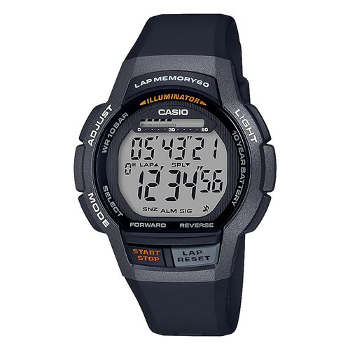 卡西欧手表男CASIO WS-1000H-1A 路步数字防水计时超轻针扣电子表