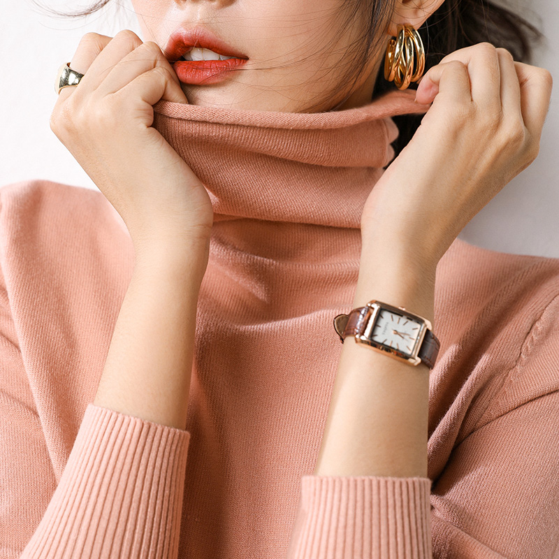 3【第二件0元】堆堆领羊毛衫女加厚针织衫大码宽松毛衣高领套头