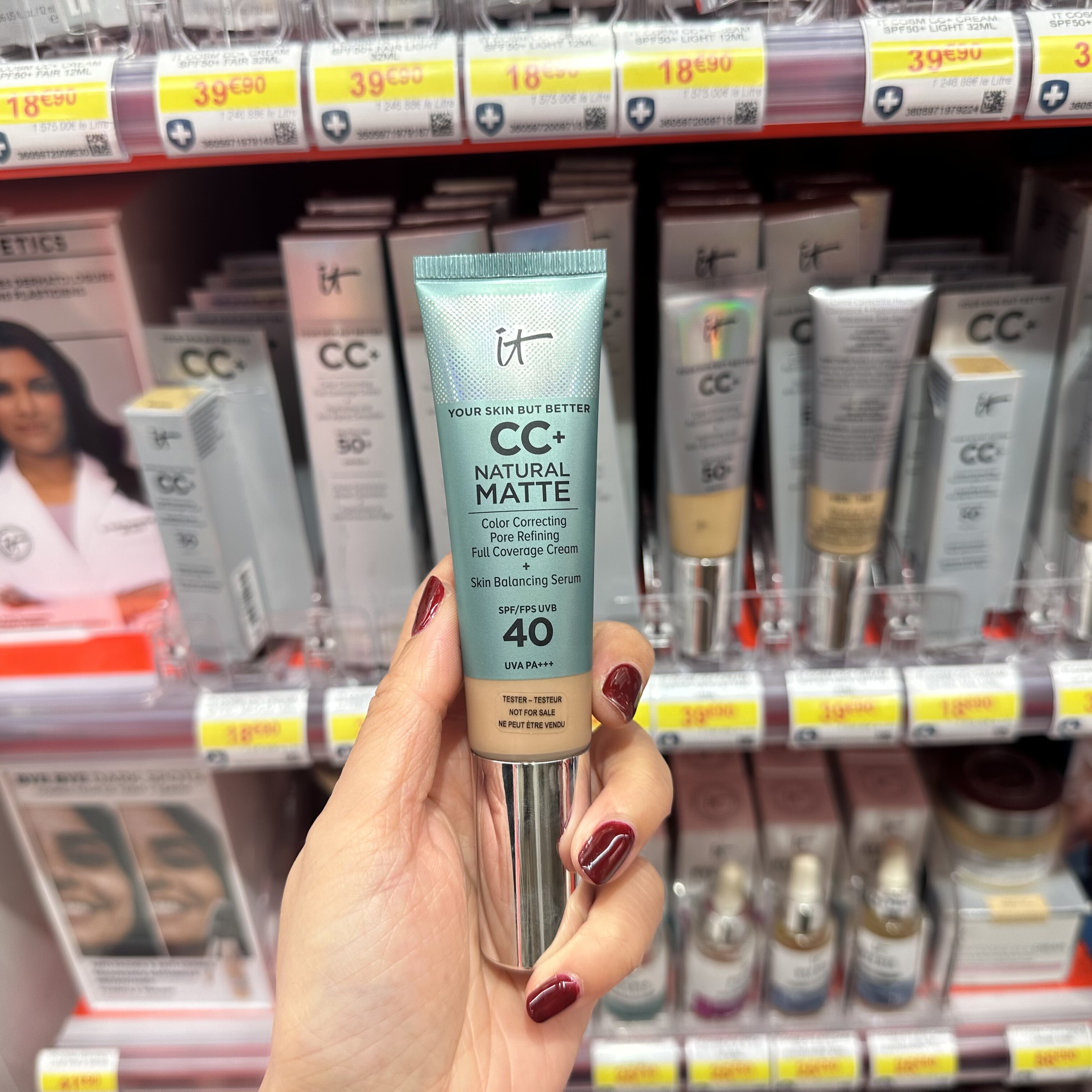 BC法国直邮 IT COSMETICS依科美无油款小绿管CC霜遮瑕SPF40 32ml