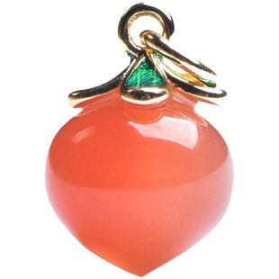 天然粉盐源玛瑙小桃子吊坠diy水晶饰品配件材料女款小提溜水蜜桃