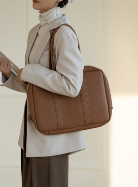 手提电脑包女士2023新款通勤简约14寸15游戏本13笔记本商务公文包