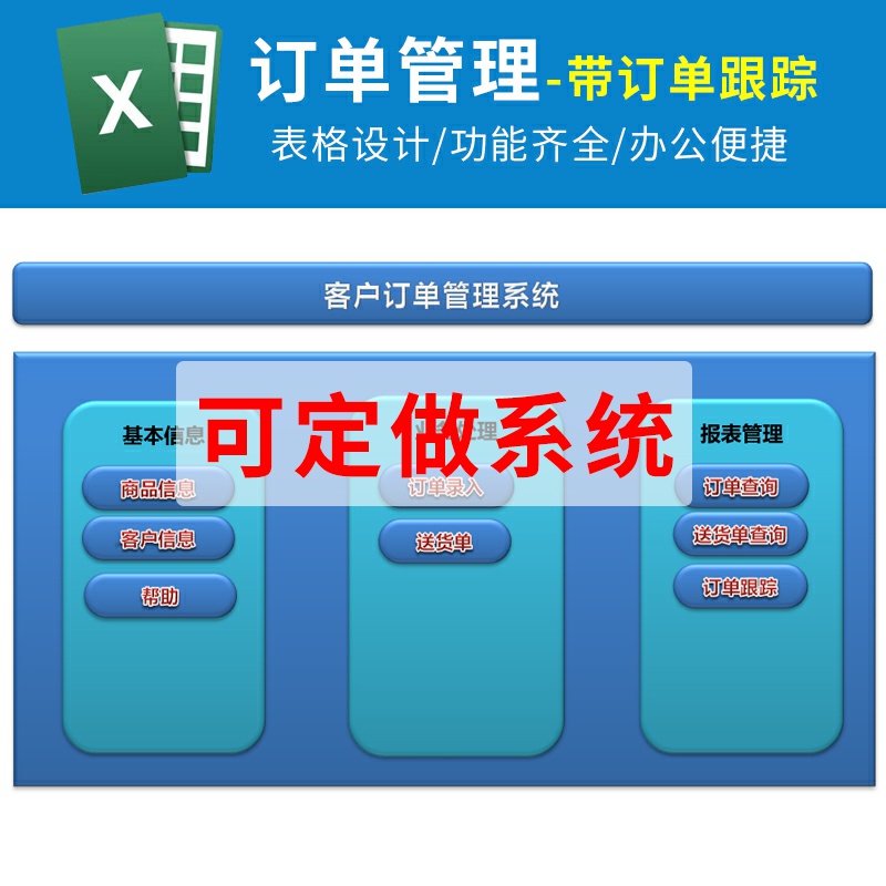 Excel客户送货单系统商品订单下单明细送货完成进度跟踪查询表格