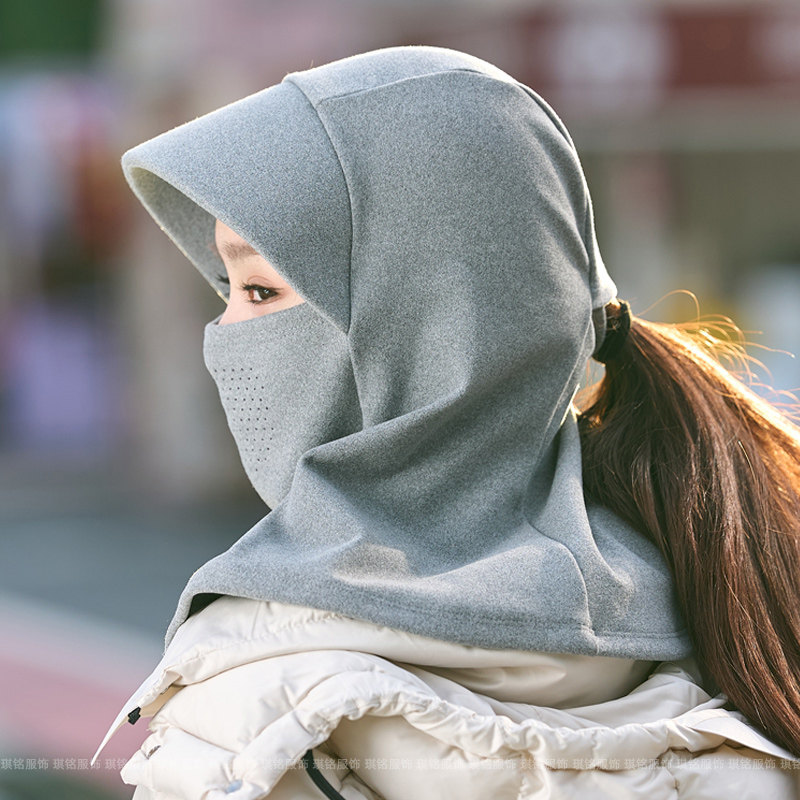 面罩一体防风帽子女士冬季新款户外骑车防寒护颈保暖加厚套头帽男
