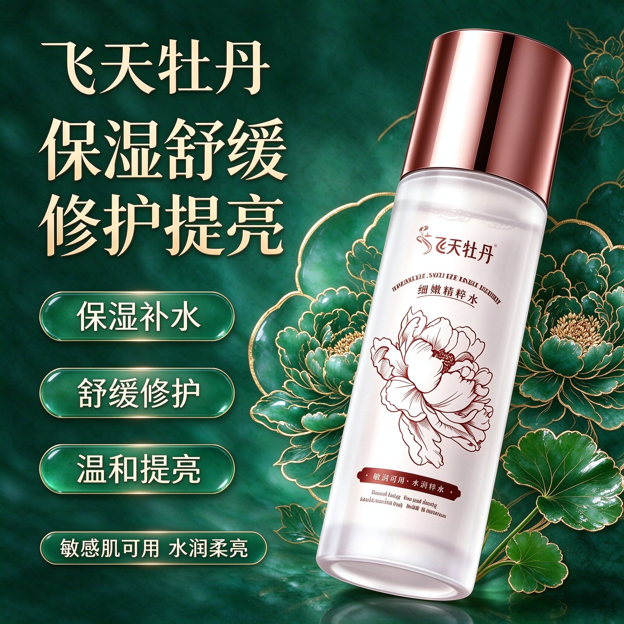 飞天牡丹花瓣精华水补水保湿