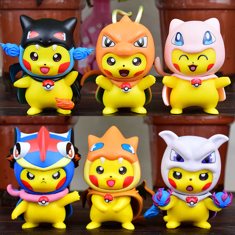 神奇宝贝宠物小精灵皮卡丘手办变装盲盒公仔模型摆件玩具生日礼物