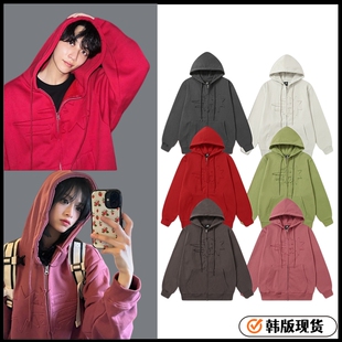 尹净汉/申留真同款ngc流星拉链连帽卫衣不加绒纯棉秋冬宽松外套25