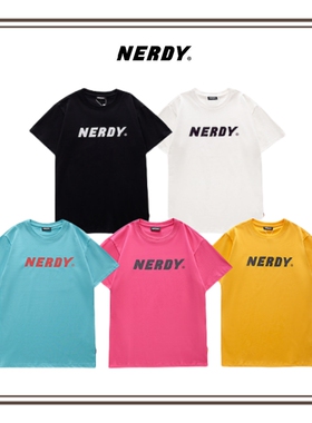 N=RDY韩国正品潮牌糖果色纯棉短袖T恤经典款字母宽松简约上衣男女
