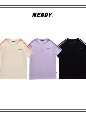 韩国正品N=RDY双杠边休闲宽松短袖T恤夏季简约男女同款纯棉上衣