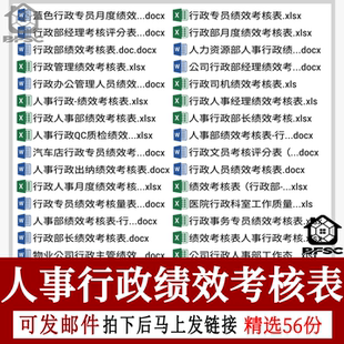 人事行政绩效考核表no后勤门资源公司专员秘书前台经理部长总监