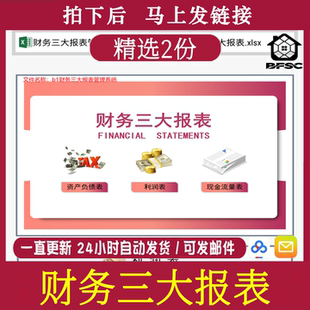 利润表现金流量表cxexcel含带公式计算模板财务三大报表资产负债