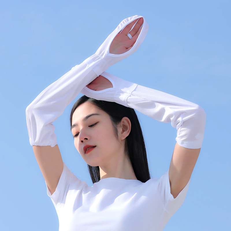 骑电动车防晒袖套夏季女户外防紫外线护臂透气手套开车手臂防晒-封面