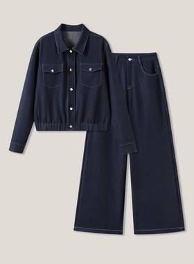 1.1F  C 高级感明线牛仔衬衫+牛仔长裤套装ss26412