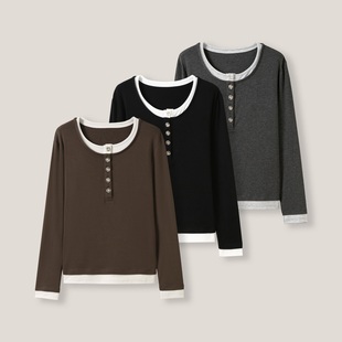 叠穿公式 撞色假两件圆领T恤SS26317 24H