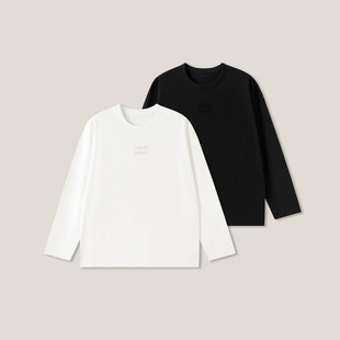 24H 宽松套头长袖 百搭圆领长袖 T恤SS26368 字母刺绣时尚