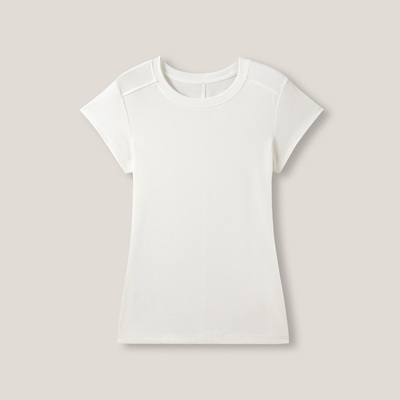 3-31F B 青春靓丽纯色套头修身简约圆领短袖T恤SS26588