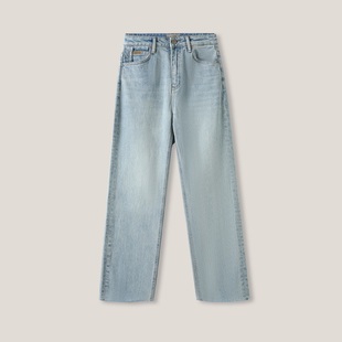 1-30F 时尚皮标棉质休闲百搭牛仔裤法棍裤83168