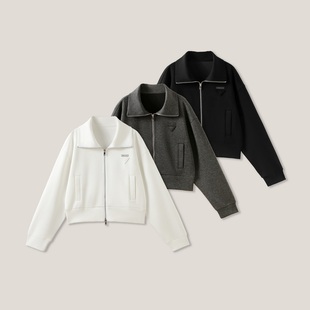 女士休闲拉链三角标长袖 气质翻领卫衣 外套SS26049 27H