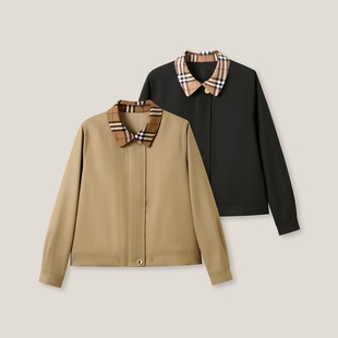 莉撞边格纹短款 中古财阀 夹克风衣SS26382 23F