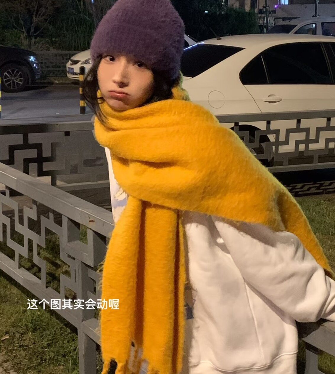 爆款姜黄围巾女韩版ins百搭仿羊绒加厚保暖秋冬新款超大披肩围脖