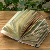 布面彩页精装 本小清新日记本绑带厚笔记本小花蝴蝶印花插画手账本