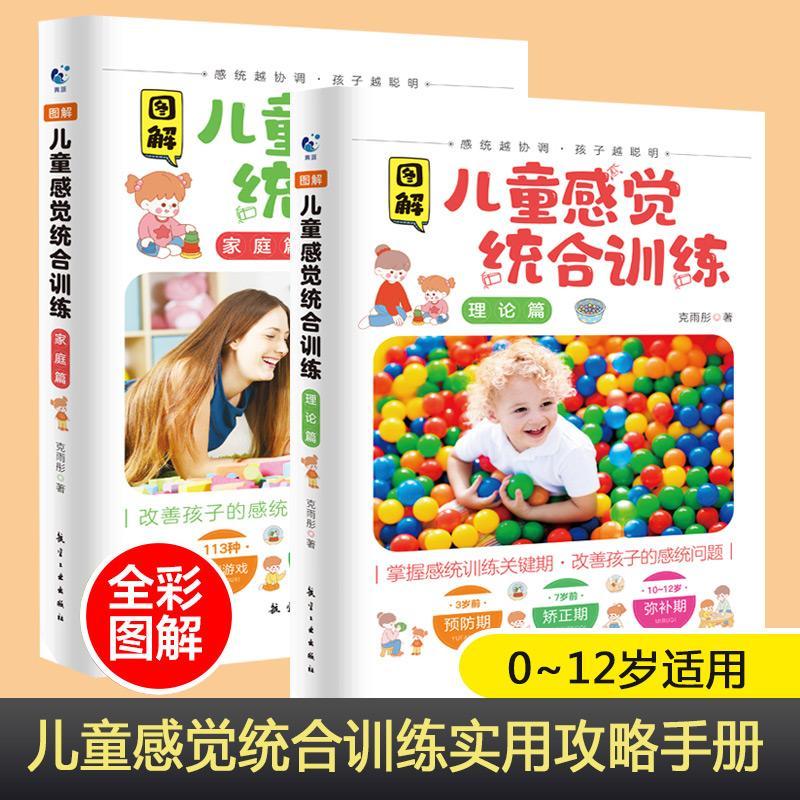 图解儿童感觉统合训练 全2册 理论篇+家庭篇0-12岁儿童感统训练课程 男女儿童感统失调多动症教材实用手册正版书籍