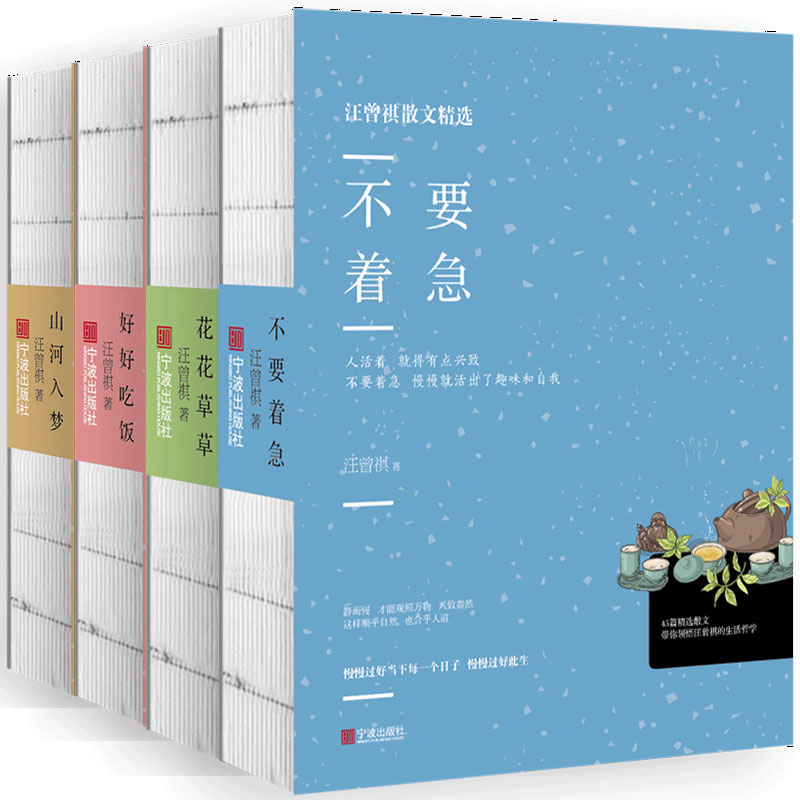 正版包邮 汪曾祺全集4册 不要着急 好好吃饭 花花草草 山河入梦 汪曾祺小说集散文集 汪曾祺生活是很好玩的汪曾祺自选集人民文学书