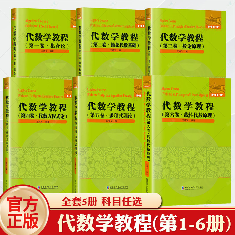 代数学教程全6卷集合论+抽象代数基础+数论原理+代数方程数论+多项式理论+线性代数原理王鸿飞 数学教材书籍哈尔滨工业大学出版社