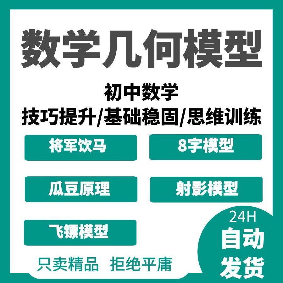初中数学几何训练中考函数48个模型电子版中考数学专项压轴题通法
