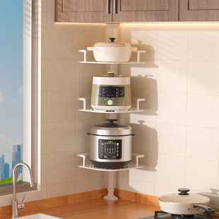 顶天立地转角置物架厨房锅架放小家电饭锅调料收纳锅具收纳神器