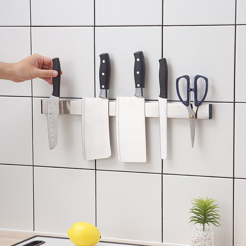 磁铁刀架壁挂304不锈钢磁力磁吸放刀架家用多功能免打孔磁性刀架
