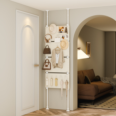 门后一体隔断洞洞板衣帽架免打孔