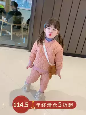 Children's clothing 2020 new girls winter clothes thick down set Baby foreign pie two sets of little girl winter clothes